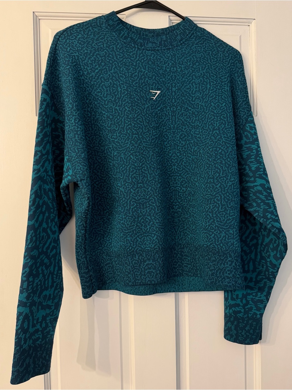 Gymshark Teal Patterned Crewneck Sweater